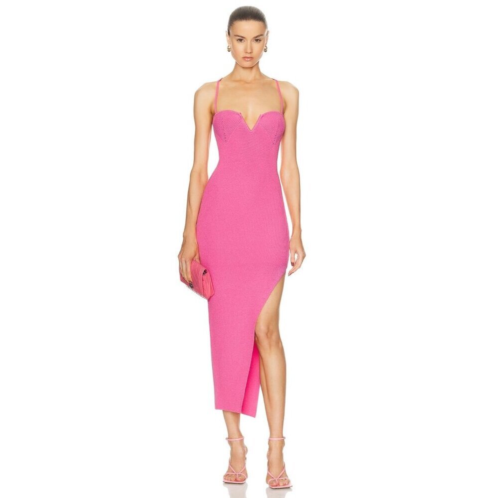 Ser.o.ya Dominique Knit Midi Dress in Watermelon Small New Womens Knit